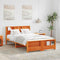 vidaXL Bed Frame with Headboard Wax brown 140 x 190 cm Solid pine wood