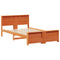 vidaXL Bed Frame with Headboard Wax brown 140 x 190 cm Solid pine wood