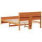 vidaXL Bed Frame with Headboard Wax brown 140 x 190 cm Solid pine wood