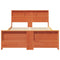 vidaXL Bed Frame with Headboard Wax brown 140 x 190 cm Solid pine wood