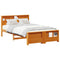 vidaXL Bed Frame with Headboard Wax brown 140 x 190 cm Solid pine wood