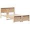 vidaXL Bed Frame with Headboard Brown 135 x 190 cm Solid pine wood