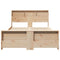 vidaXL Bed Frame with Headboard Brown 135 x 190 cm Solid pine wood