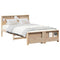 vidaXL Bed Frame with Headboard Brown 135 x 190 cm Solid pine wood