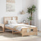 vidaXL Bed Frame with Headboard Brown 75 x 190 cm Solid pine wood