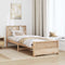 vidaXL Bed Frame with Headboard Brown 75 x 190 cm Solid pine wood