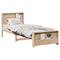 vidaXL Bed Frame with Headboard Brown 75 x 190 cm Solid pine wood