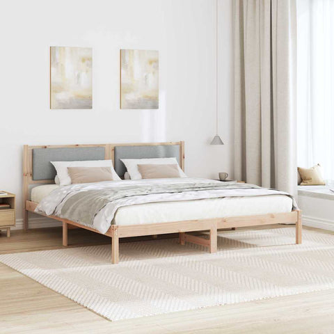 vidaXL Bed Frame Light Grey 180 x 200 cm Solid Pine Wood