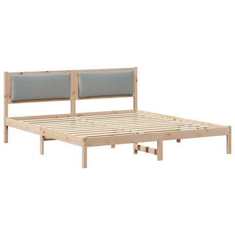 vidaXL Bed Frame Light Grey 180 x 200 cm Solid Pine Wood