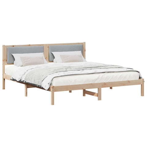 vidaXL Bed Frame Light Grey 180 x 200 cm Solid Pine Wood