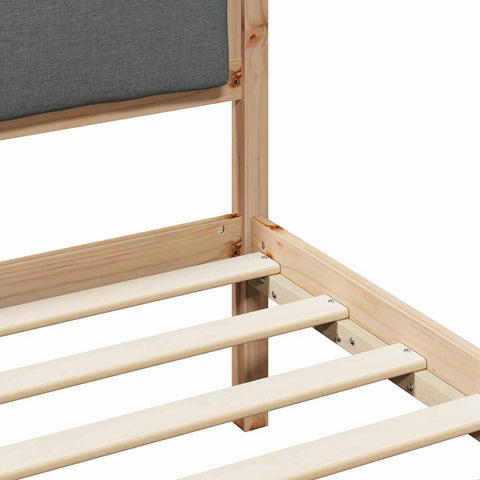 vidaXL Bed Frame with Headboard Dark Grey 180 x 200 cm Solid Pine Wood