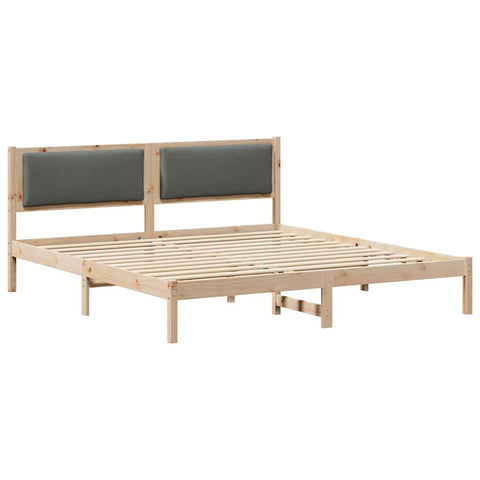 vidaXL Bed Frame with Headboard Dark Grey 180 x 200 cm Solid Pine Wood