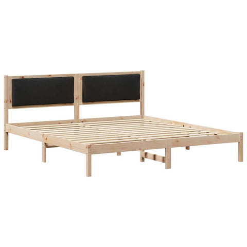 vidaXL Bed Frame with Headboard Black 180 x 200 cm Solid Pine Wood