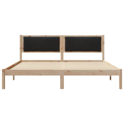 vidaXL Bed Frame with Headboard Black 180 x 200 cm Solid Pine Wood