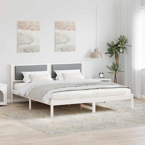 vidaXL Bed Frame Light Grey 180 x 200 cm Solid Pine Wood