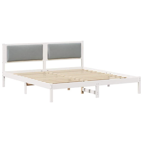 vidaXL Bed Frame Light Grey 180 x 200 cm Solid Pine Wood
