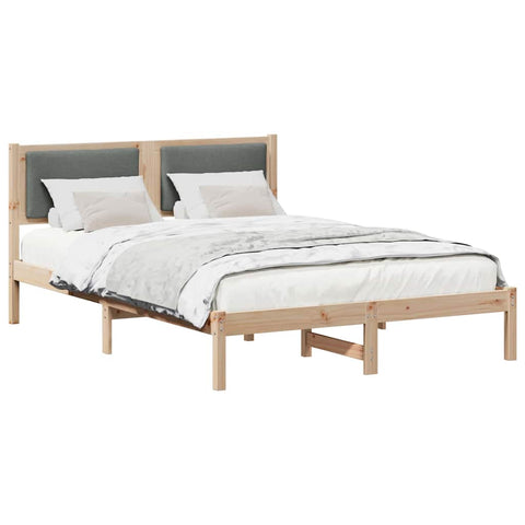 vidaXL Bed Frame with Headboard Dark Grey 160 x 200 cm Solid Pine Wood