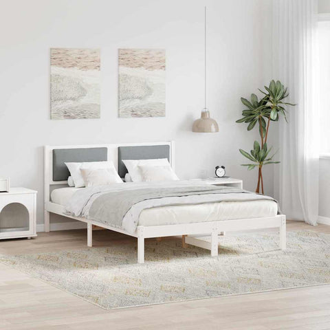 vidaXL Bed Frame Light Grey 150 x 200 cm Solid Pine Wood