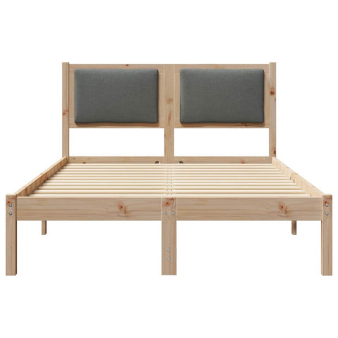 vidaXL Bed Frame with Headboard Dark Grey 120 x 200 cm Solid Pine Wood