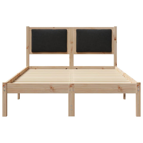vidaXL Bed Frame with Headboard Black 120 x 200 cm Solid Pine Wood