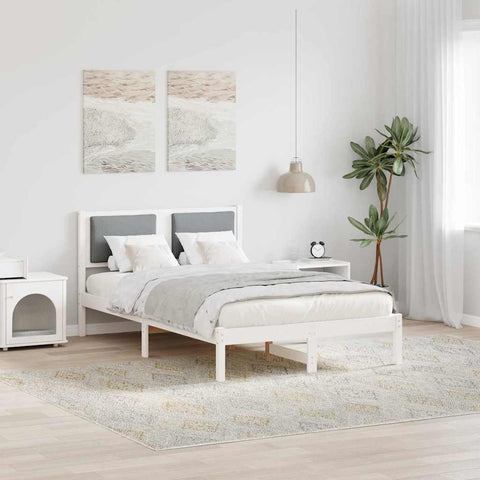 vidaXL Bed Frame Light Grey 120 x 200 cm Solid Pine Wood
