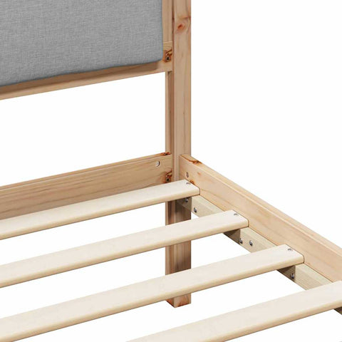 vidaXL Bed Frame Light Grey 135 x 190 cm Solid Pine Wood