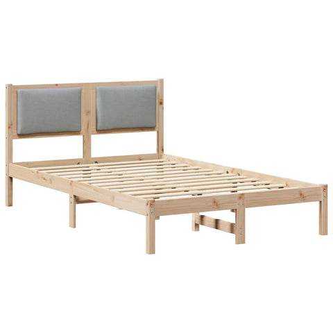 vidaXL Bed Frame Light Grey 120 x 190 cm Solid Pine Wood