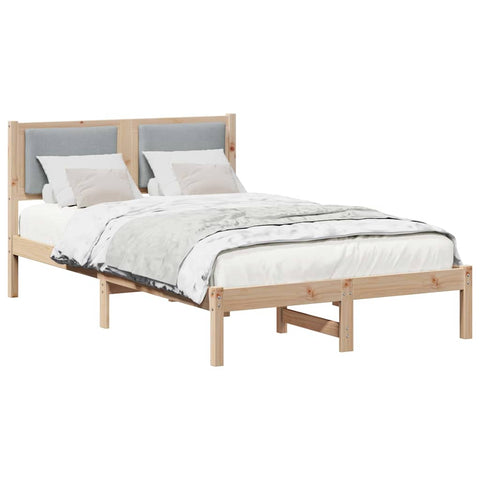 vidaXL Bed Frame Light Grey 120 x 190 cm Solid Pine Wood
