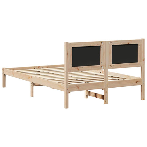vidaXL Bed Frame with Headboard Dark Grey 120 x 190 cm Solid Pine Wood