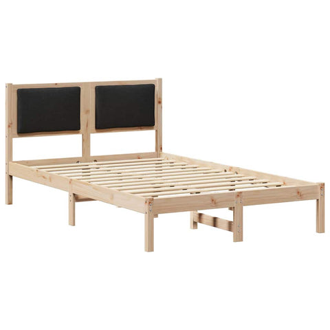 vidaXL Bed Frame with Headboard Black 120 x 190 cm Solid Pine Wood