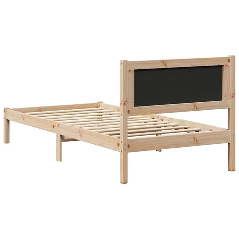 vidaXL Bed Frame with Headboard Dark Grey 100 x 200 cm Solid Pine Wood