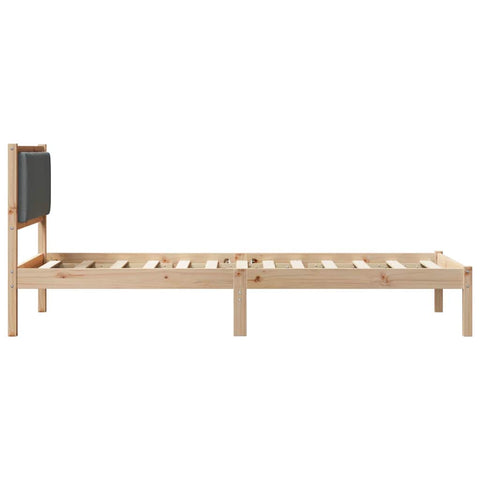 vidaXL Bed Frame with Headboard Dark Grey 100 x 200 cm Solid Pine Wood