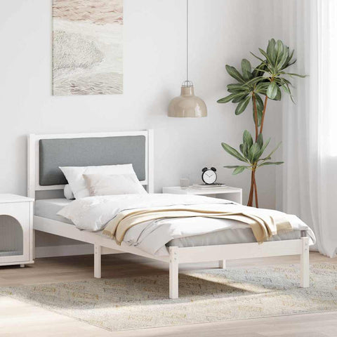 vidaXL Bed Frame Light Grey 100 x 200 cm Solid Pine Wood