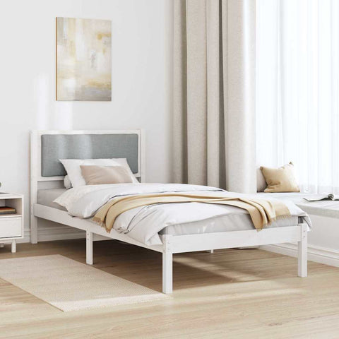 vidaXL Bed Frame Light Grey 100 x 200 cm Solid Pine Wood