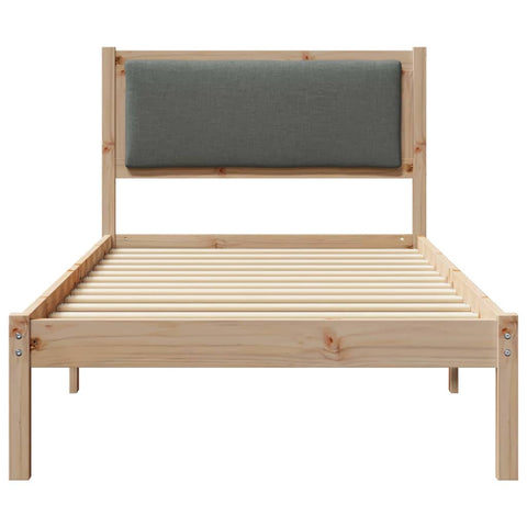 vidaXL Bed Frame with Headboard Dark Grey 90 x 200 cm Solid Pine Wood