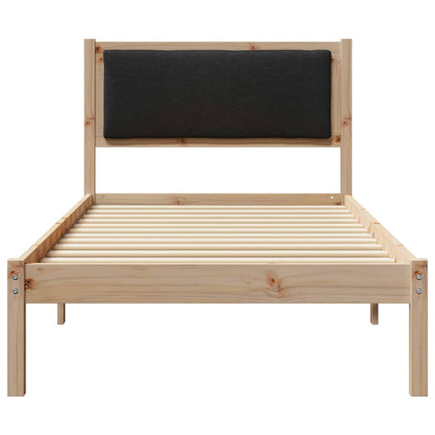 vidaXL Bed Frame with Headboard Black 90 x 200 cm Solid Pine Wood