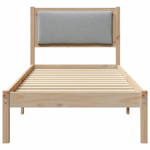 vidaXL Bed Frame with Headboard Light Grey 80 x 200 cm Solid Pine Wood