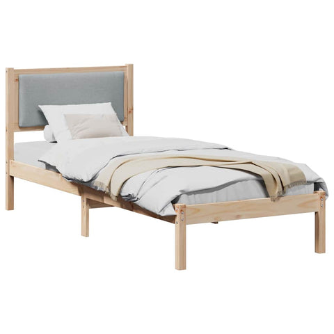 vidaXL Bed Frame with Headboard Light Grey 80 x 200 cm Solid Pine Wood