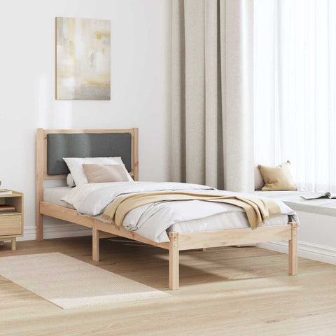 vidaXL Bed Frame with Headboard Dark Grey 80 x 200 cm Solid Pine Wood