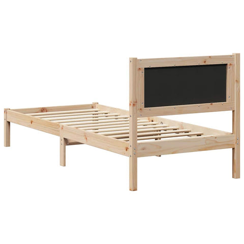 vidaXL Bed Frame with Headboard Black 80 x 200 cm Solid Pine Wood