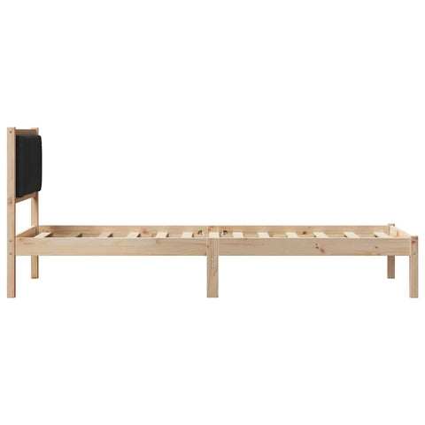 vidaXL Bed Frame with Headboard Black 80 x 200 cm Solid Pine Wood