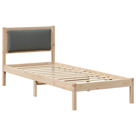 vidaXL Bed Frame with Headboard Dark Grey 80 x 190 cm Solid Pine Wood