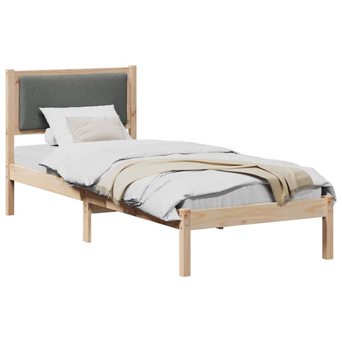 vidaXL Bed Frame with Headboard Dark Grey 80 x 190 cm Solid Pine Wood