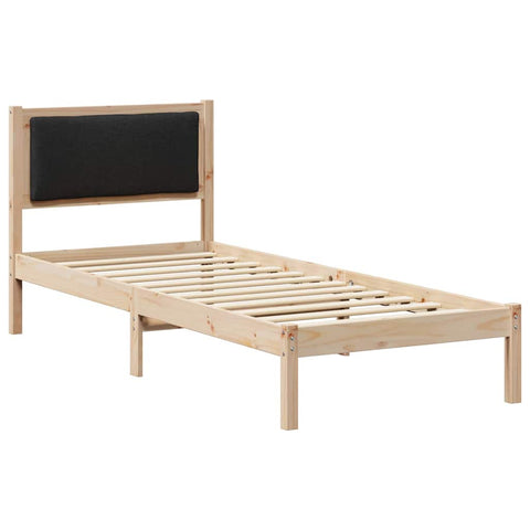 vidaXL Bed Frame with Headboard Black 80 x 190 cm Solid Pine Wood