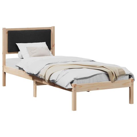 vidaXL Bed Frame with Headboard Black 80 x 190 cm Solid Pine Wood