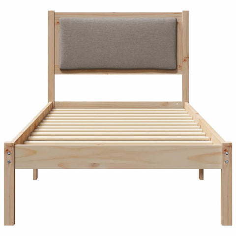 vidaXL Bed Frame with Headboard Taupe 80 x 190 cm Solid Pine Wood