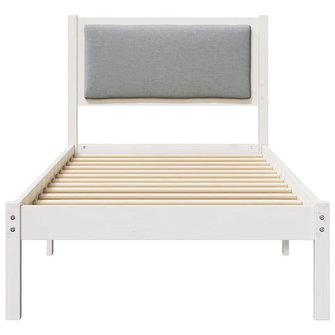 vidaXL Bed Frame with Headboard Light Grey 80 x 190 cm Solid Pine Wood
