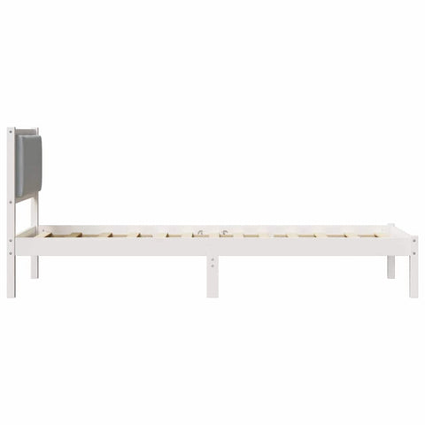 vidaXL Bed Frame with Headboard Light Grey 80 x 190 cm Solid Pine Wood