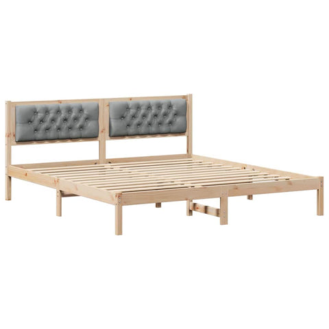 vidaXL Bed Frame with Headboard Light Grey 160 x 200 cm Fabric