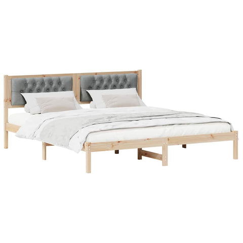 vidaXL Bed Frame with Headboard Light Grey 160 x 200 cm Fabric